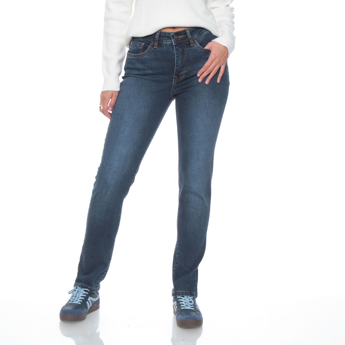 WADOS - JEANS PITILLO TIRO ALTO PRETINA BASICA 1 BOTON