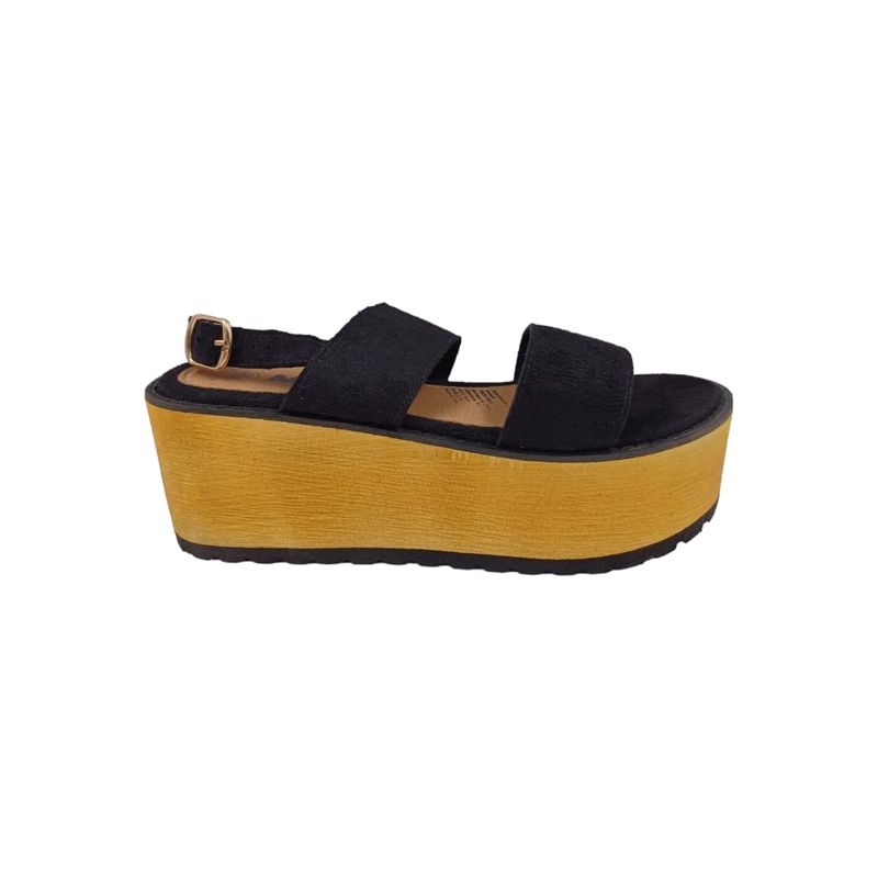 HERIEL - Sandalia Negra Plataforma Mujer