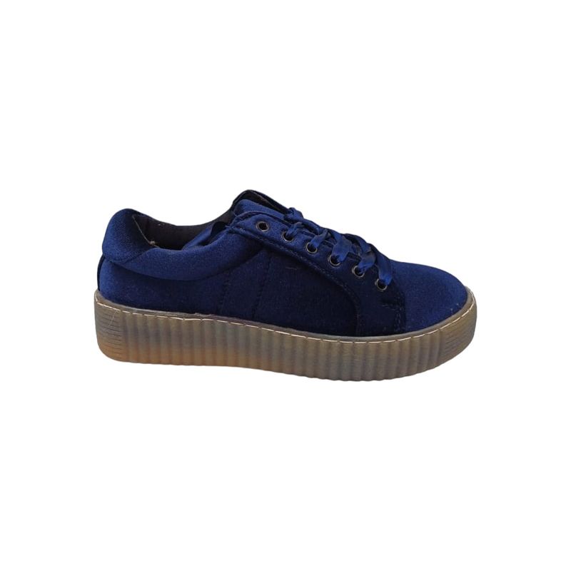 HERIEL - Zapatilla Azul Terciopelo Mujer