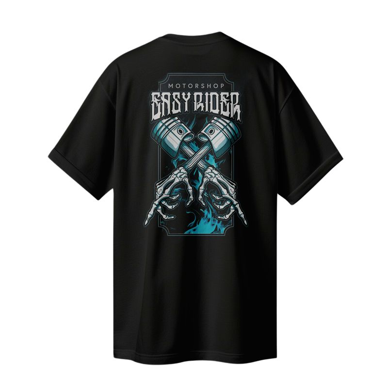 EASY RIDER MOTORSHOP - EASY RIDER MOTORSHOP - Polera Pistón Negra 100% Algodón