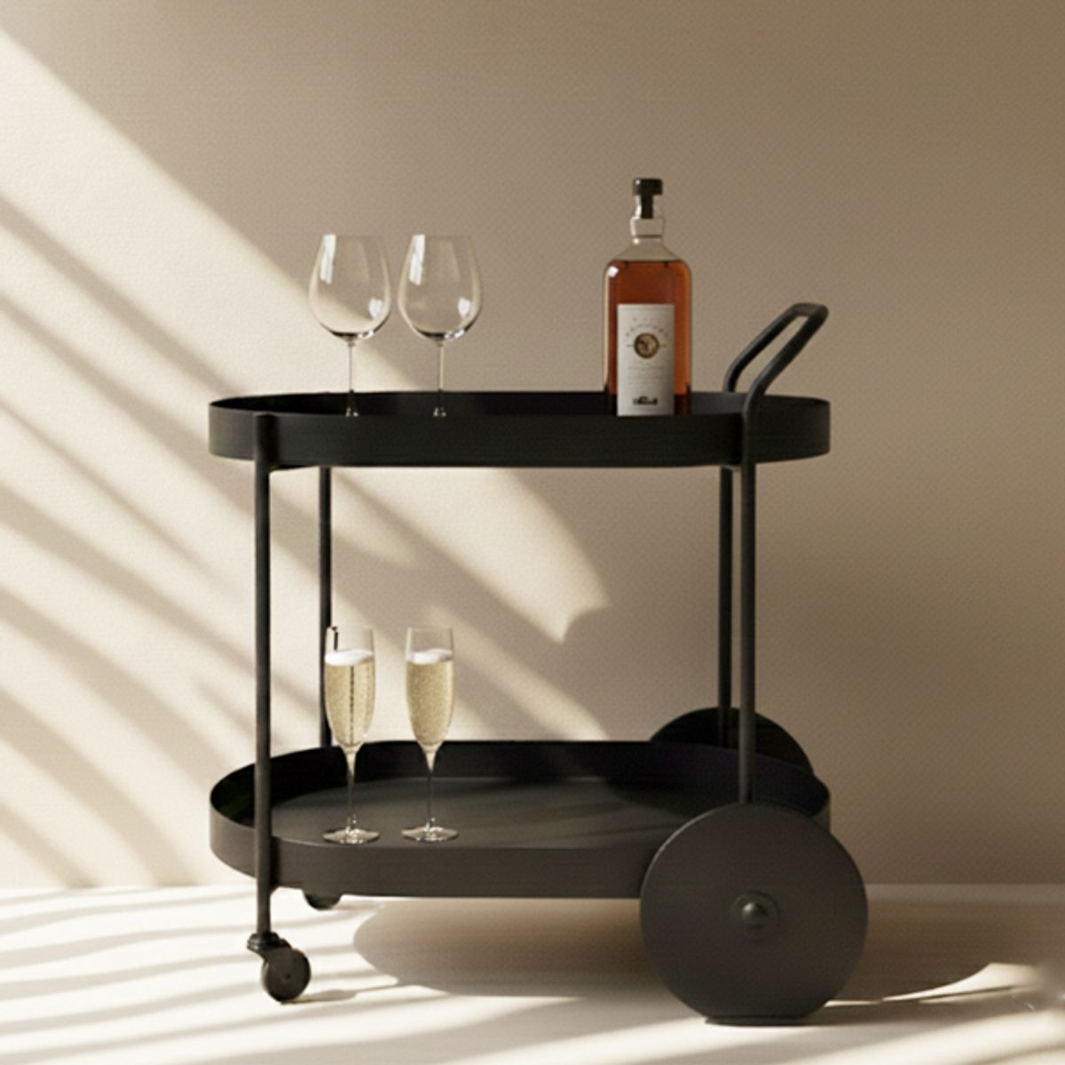 LIVING MARKET - Carro Bar Organizador Nesna 72x80x52 cm