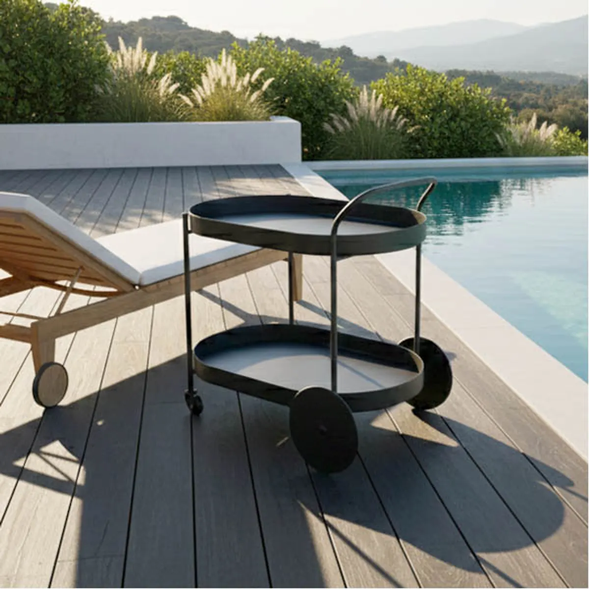 LIVING MARKET - Carro Bar Organizador Nesna 72x80x52 cm