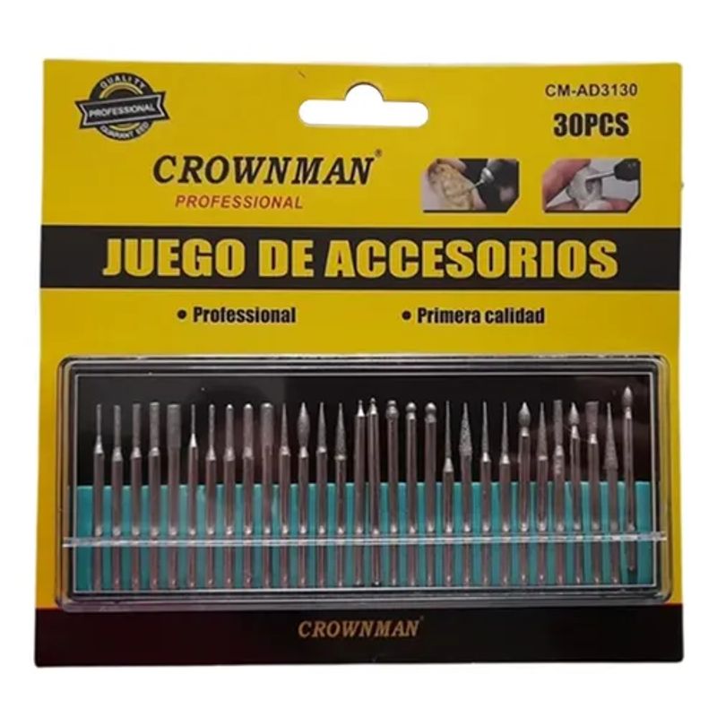 GENERICO - Juego Puntas Brocas Diamantadas Para Dremel 30 Piezas Crow