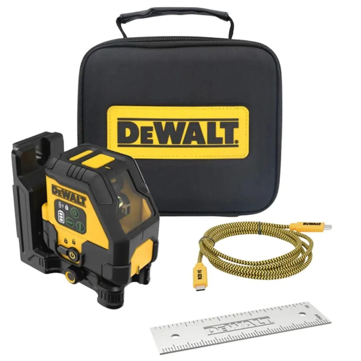 DEWALT - Kit Laser Linea Cruzada Rojo Recarga USB Dewalt DCLE14201RB