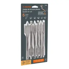 TRUPER - Juego De Brocas Planas Para Madera 6 Piezas J-bpt-6 - Multicolor