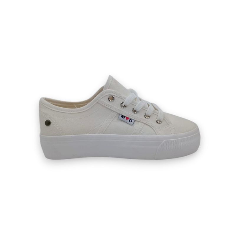 HERIEL - Zapatilla Blanca Textil Mujer