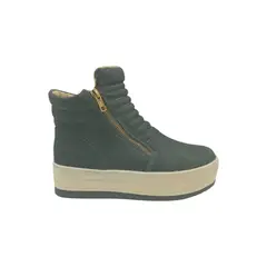 HERIEL - Zapatilla Negra Caña Plataforma Mujer