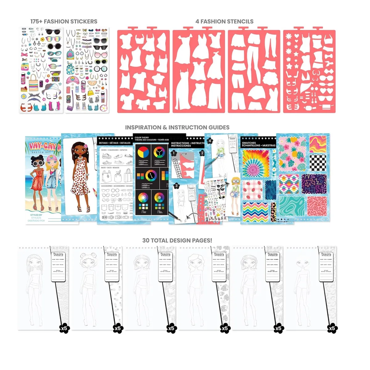 FASHION ANGELS - Portafolio Compacto Bocetos Diseños Vacaciones Fashion Angel