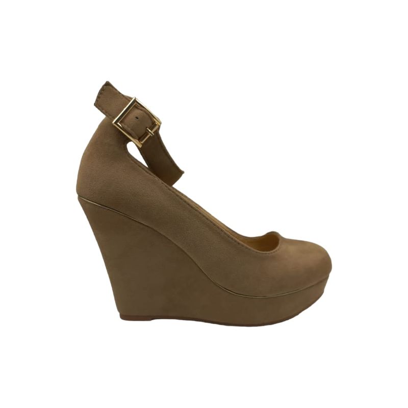 HERIEL - Zapato Camel Gamuza Cuña Mujer