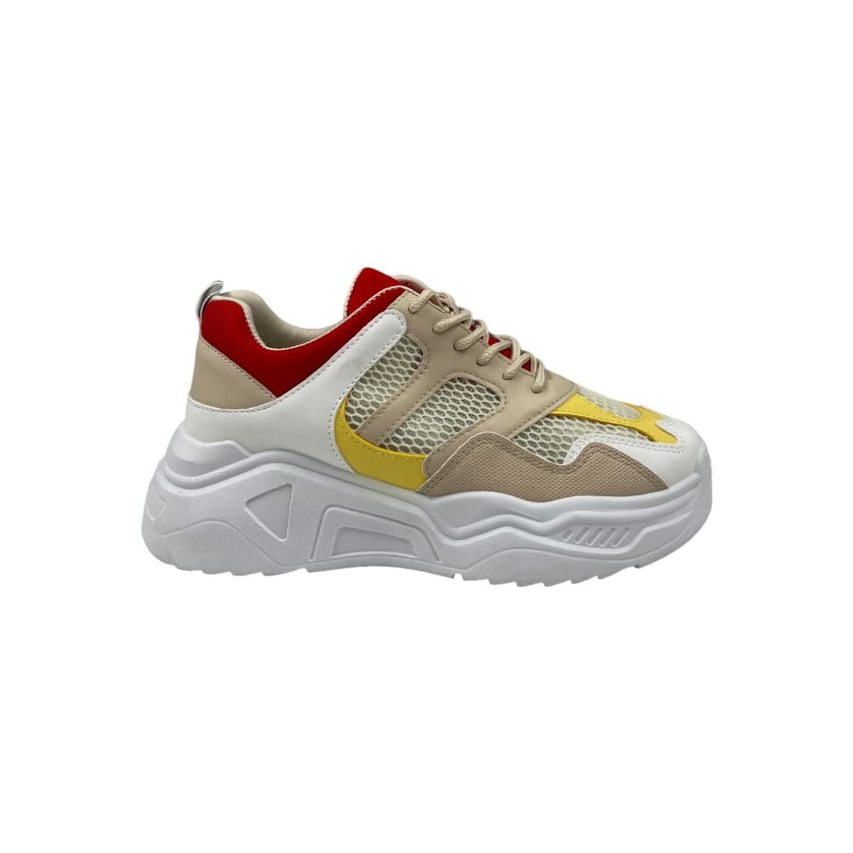 HERIEL - Zapatilla Beige Plataforma Mujer