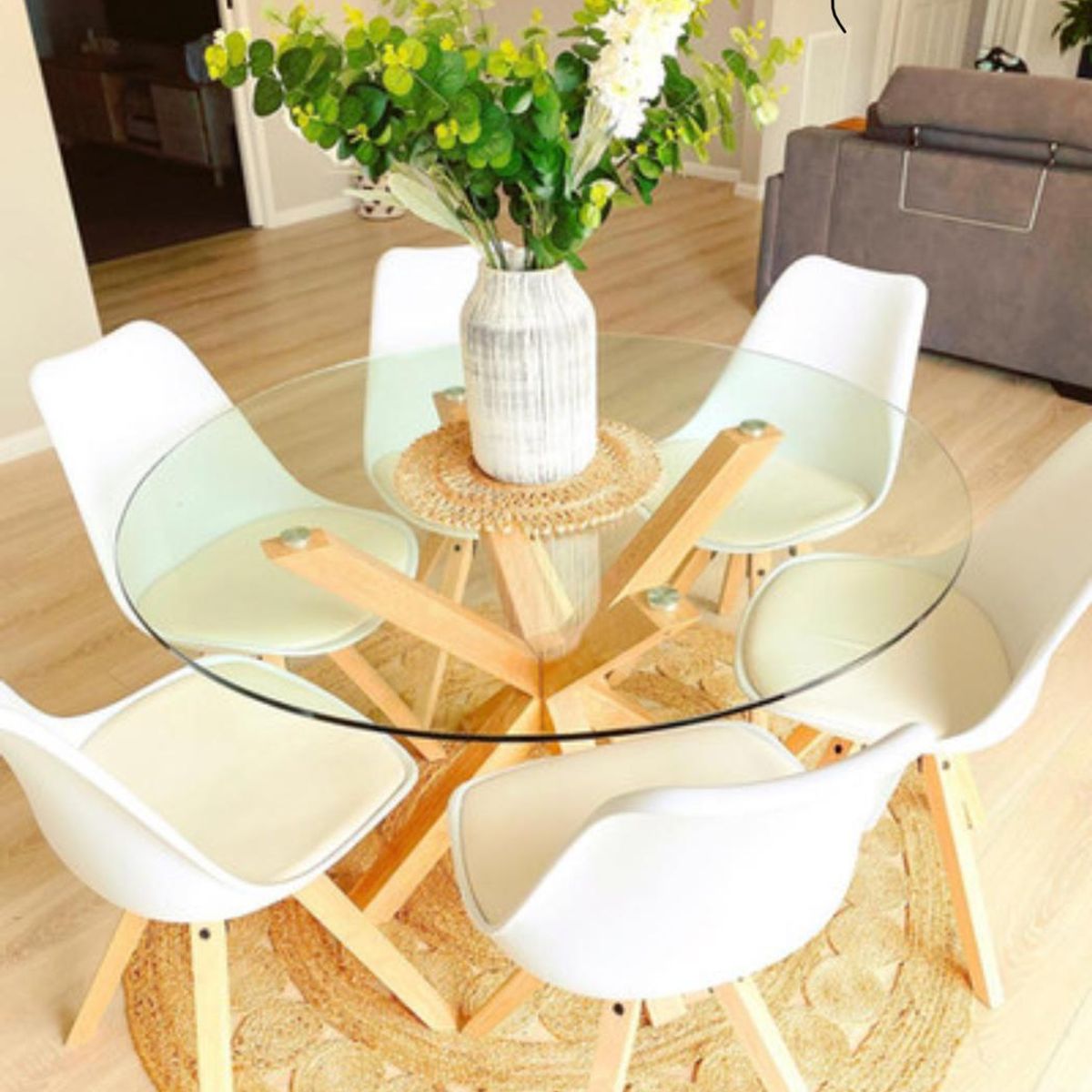 GENERICO - Comedor Cross 120 cm -Blanco 6 puestos…