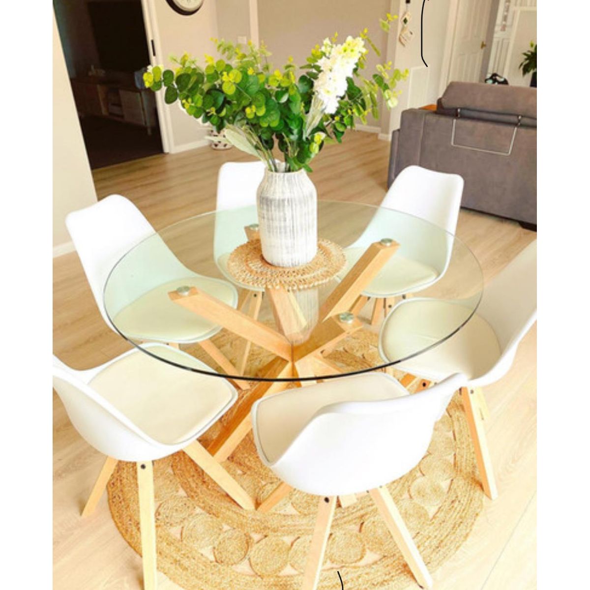 GENERICO - Comedor Cross 120 cm -Blanco 6 puestos…