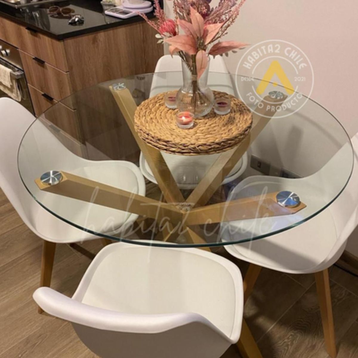 GENERICO - Comedor Cross 120 cm -Blanco 6 puestos…