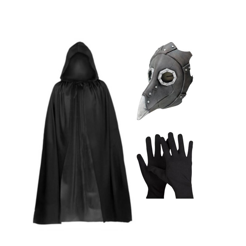 GENERICO - Disfraz Doctor Peste Negra Capa Mascara Guantes Halloween