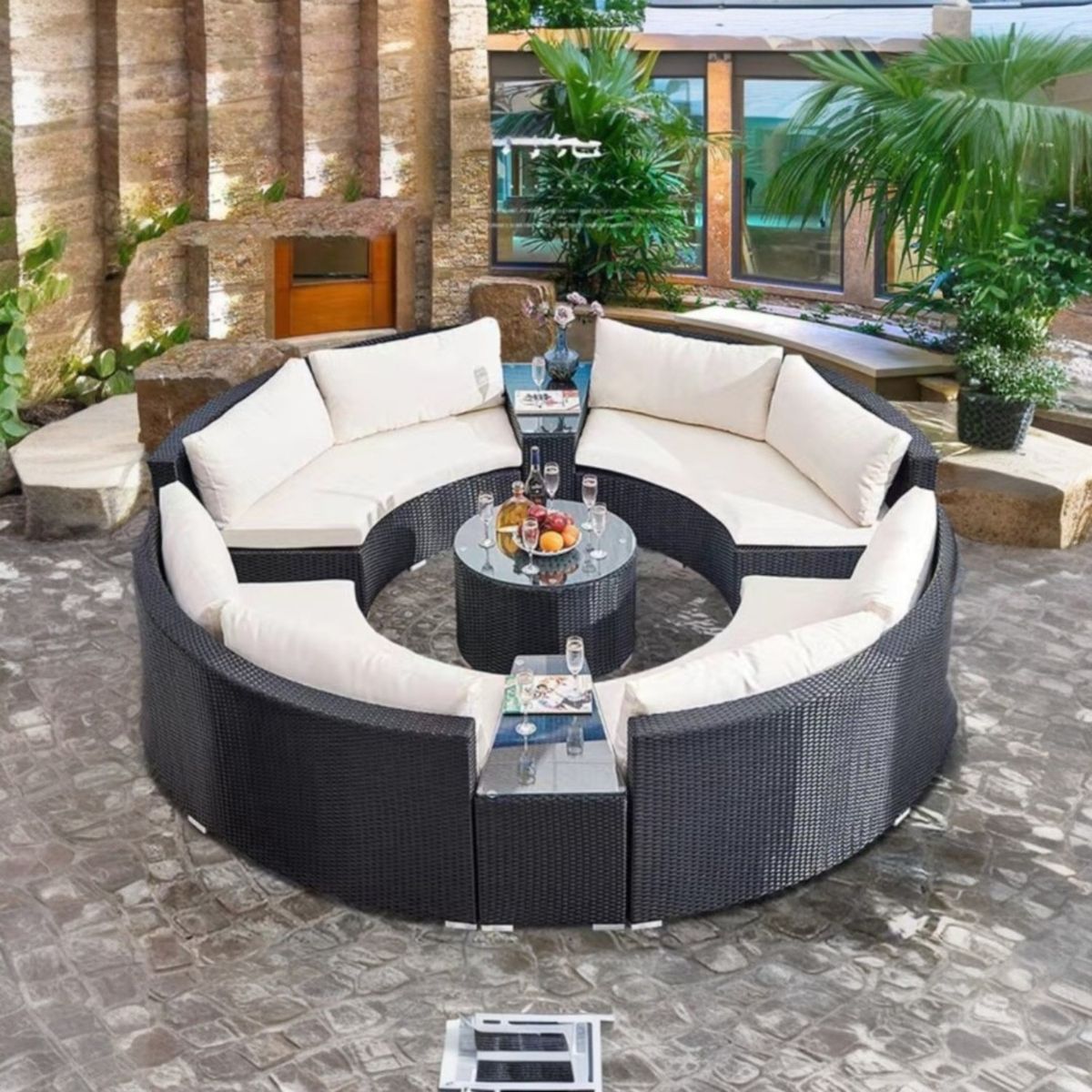 DECODREAMS - Juego de Terraza Refugio de Rattan