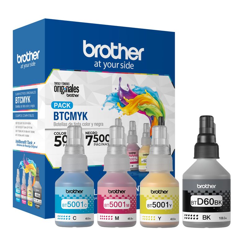 Brother Pack 4 Botellas BTD60BK BT5001 BTCMYK