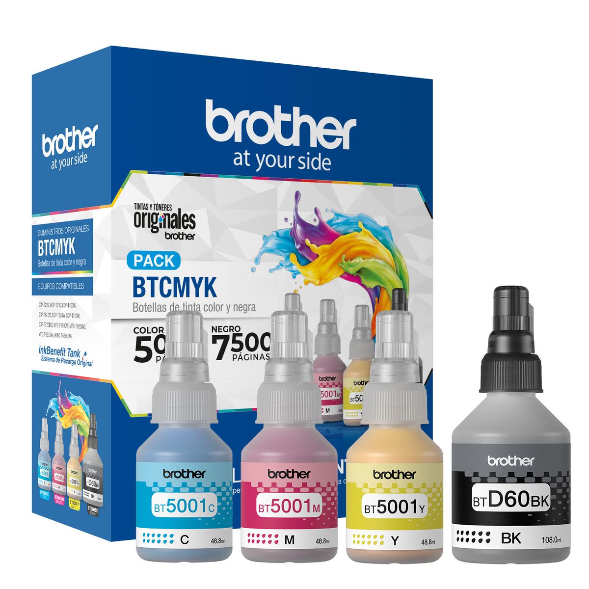 BROTHER - Brother Pack 4 Botellas BTD60BK BT5001 BTCMYK