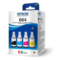 EPSON - Pack Tinta T664 Original 70ml 4 Colores