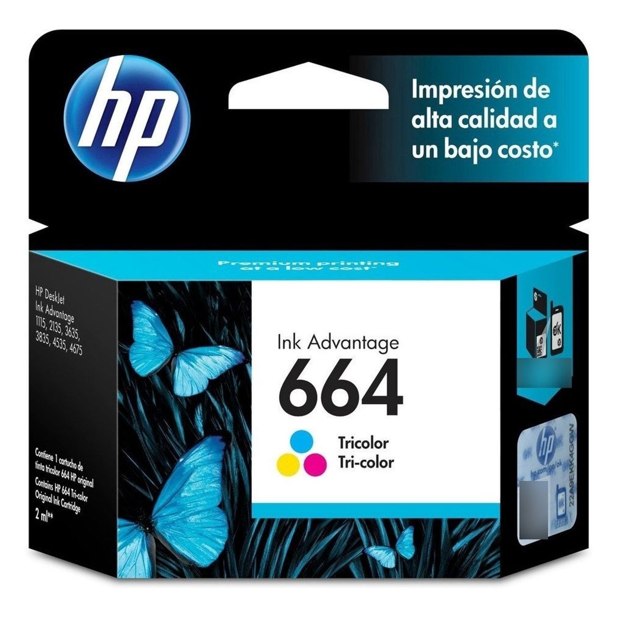 HP - HP Tinta 664 Tricolor Advantage F6V28AL