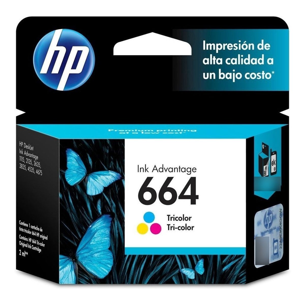 HP - HP Tinta 664 Tricolor Advantage F6V28AL