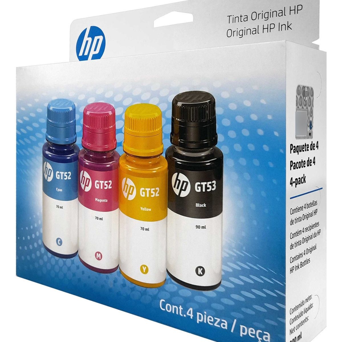 HP - HP GT53 + GT52 (Pack de 4) Amarillo / Cyan / Magenta / Negro