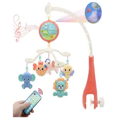 GENERICO - Móvil bebe con Imagen y Sonido y Con Control Zoológico