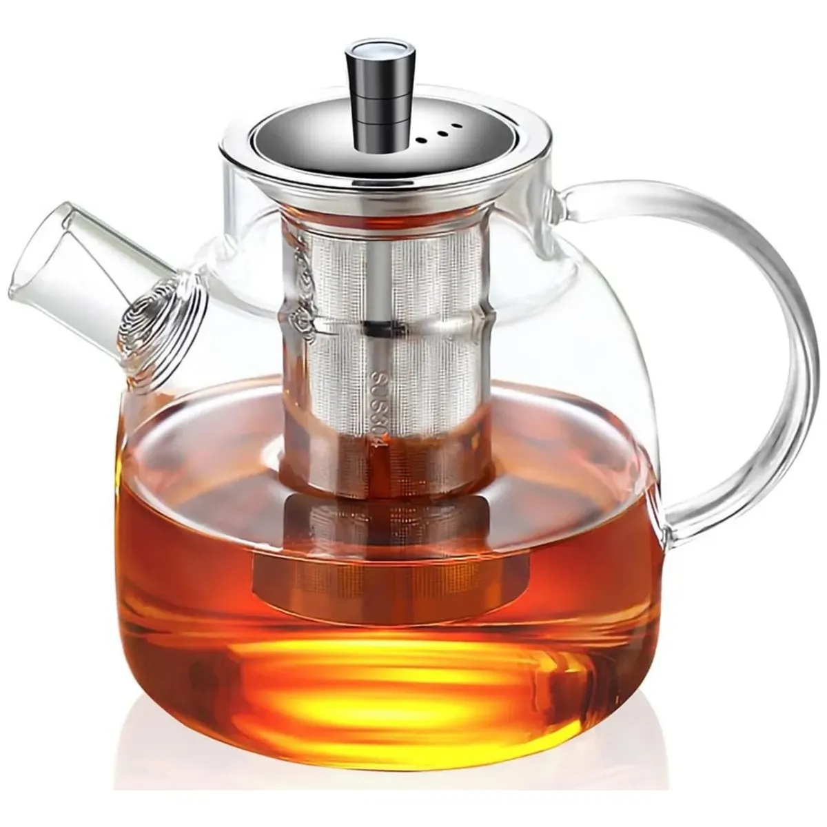 GENERICO - Tetera Vidrio Resistente Fuego Infusora 1.5 ml Té Infusiones