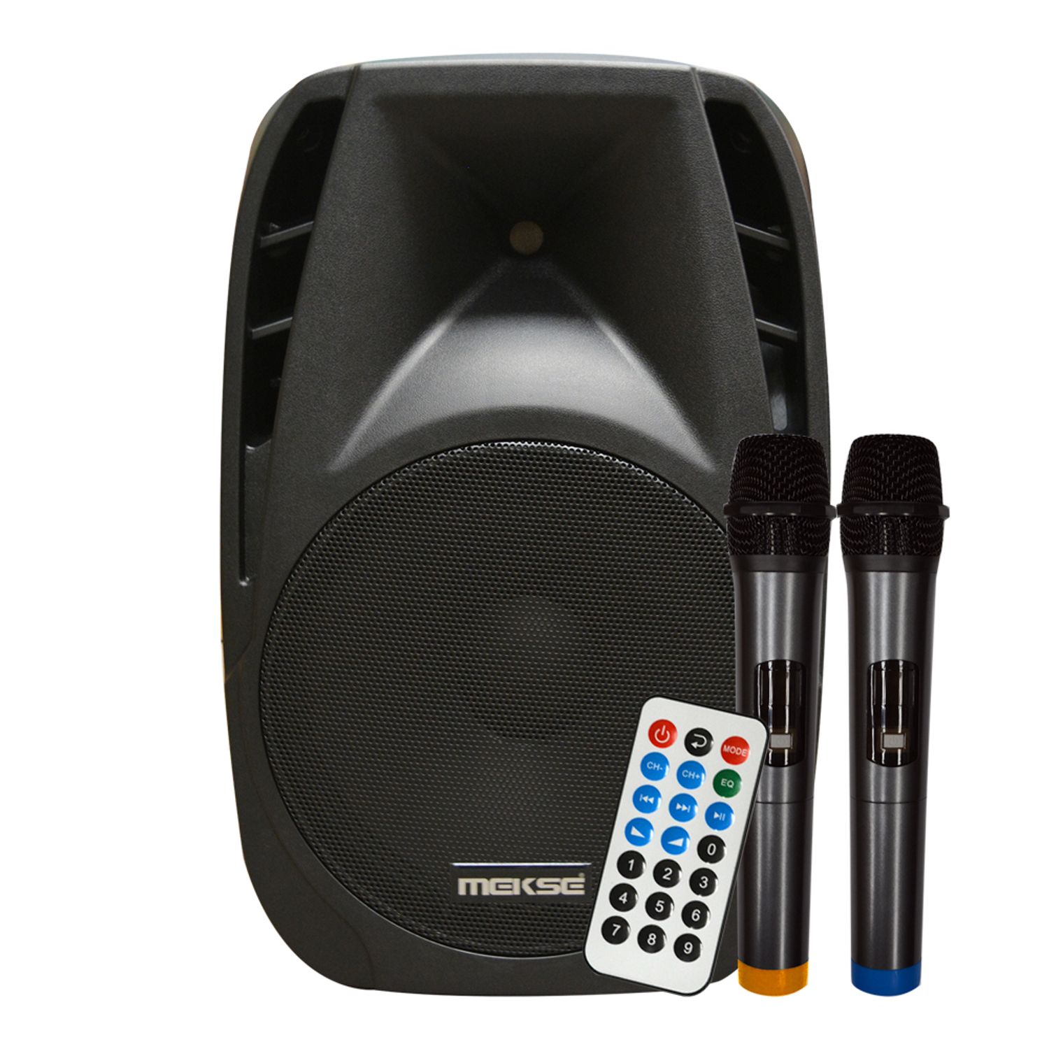 CAJA ACUSTICA PORTABLE 15 CON 2 MICROFONOS CBT-15-2MIC MEKSE