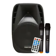 MEKSE - CAJA ACUSTICA PORTABLE 15 CON 2 MICROFONOS CBT-15-2MIC