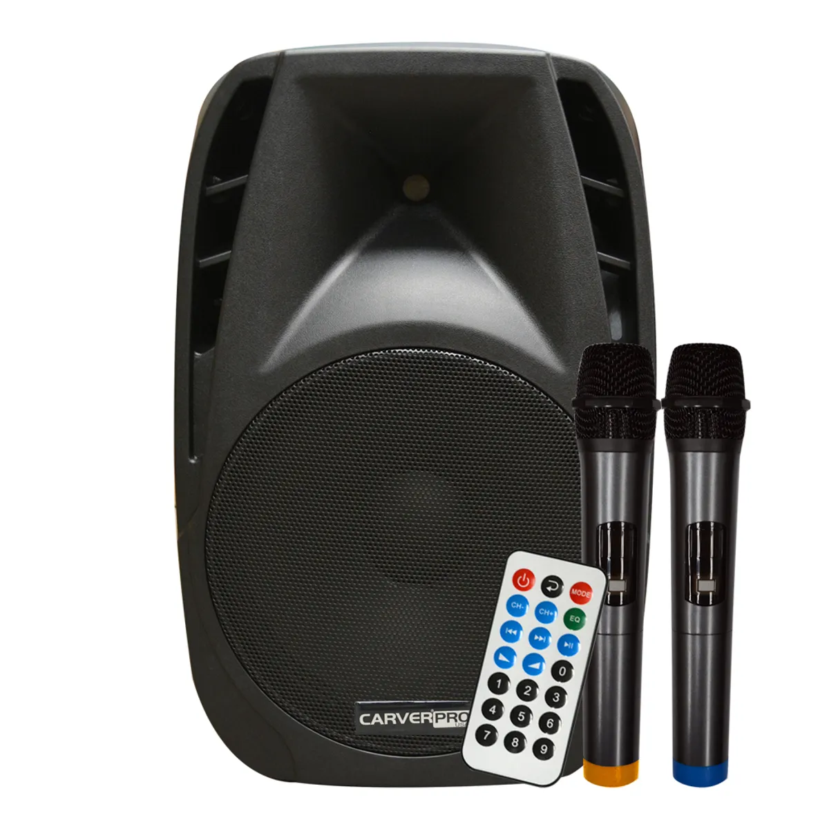 CARVERPRO - CAJA ACUSTICA PORTABLE CON 2 MICROFONOS + BLUETOOTH CARVERPRO