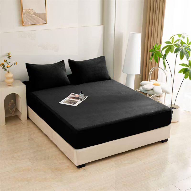 GENERICO - TOPPER O CUBRE COLCHON PLUSH UNICOLOR IMPERMEABLE 2 PLAZAS TF