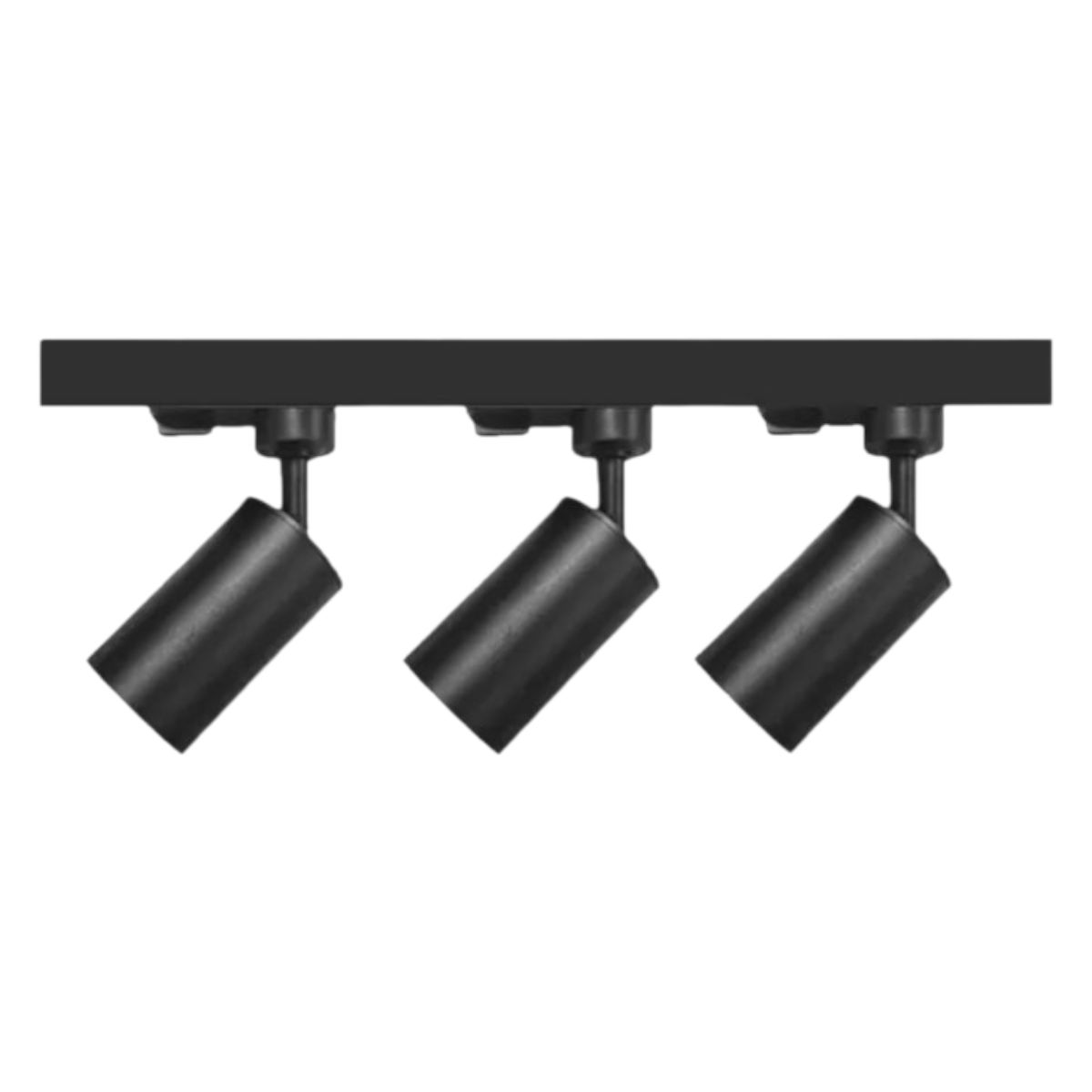 WANT - Lámpara 3 Focos Negros Luz Fría Con Riel Monofásico 50cm