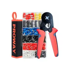 PROWAY - Crimpadora De Terminales Kit 2000 Piezas Pinza