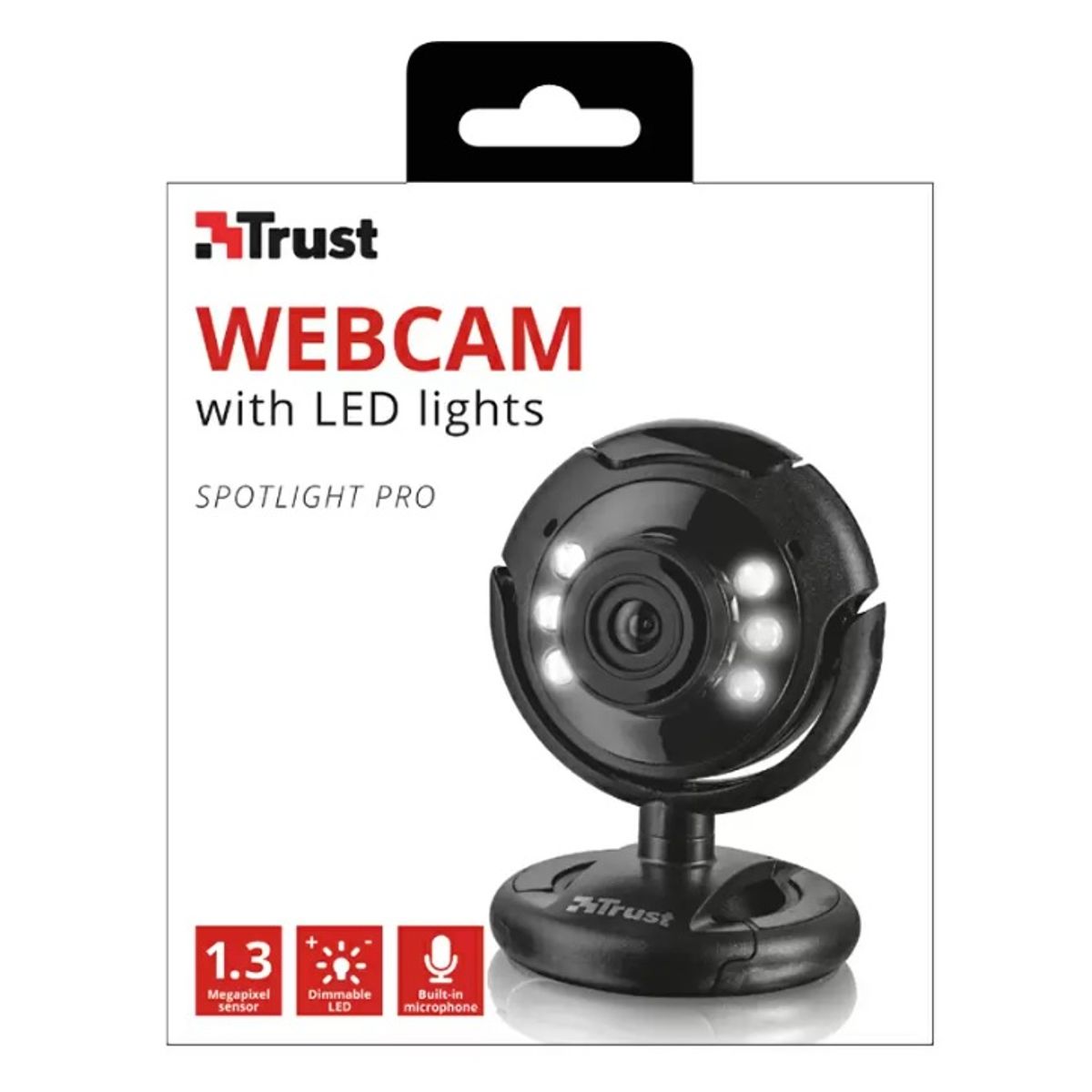 TRUST - Webcam Camara Web HD Usb Microfono Con Luz Led
