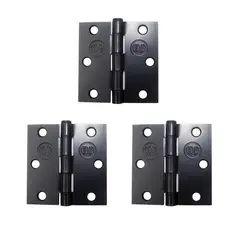 ODIS - Pack 3 Bisagras Acero 3”× 3”×2,0mm - Negro
