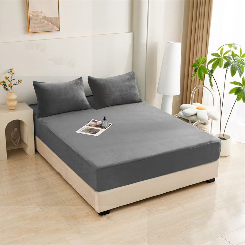 GENERICO - TOPPER O CUBRE COLCHON PLUSH UNICOLOR IMPERMEABLE KING TF