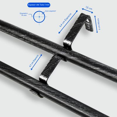 Imagen 2 del producto Barras De Cortina 19mm Extensibles Metálicas 120-210 Cm