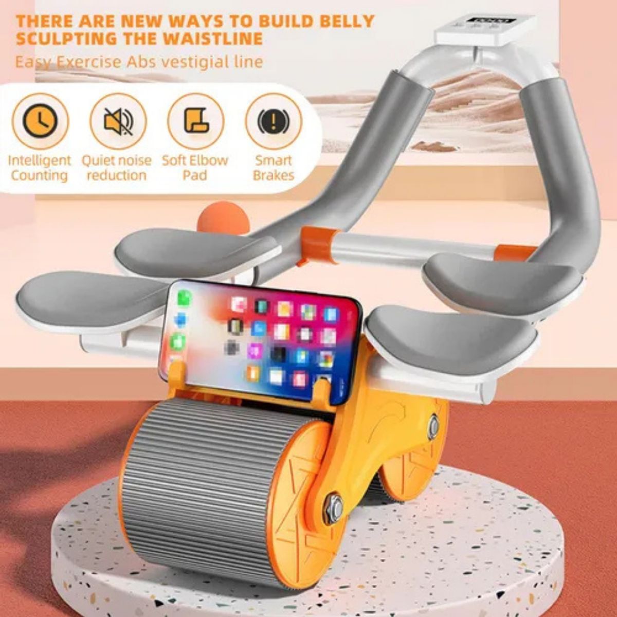 MOVI - Rueda Abdominal con Rodillos Dobles para Tonificación