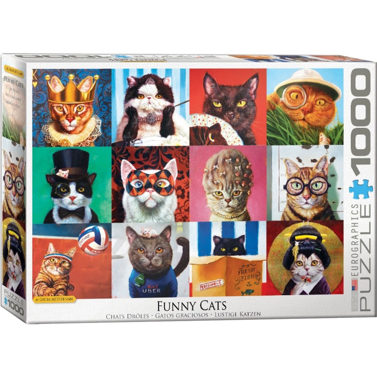 EUROGRAPHICS - EUROGRAPHICS 6000-5522 FUNNY CATS BY LUCIA HEFFERNAN PUZZLE