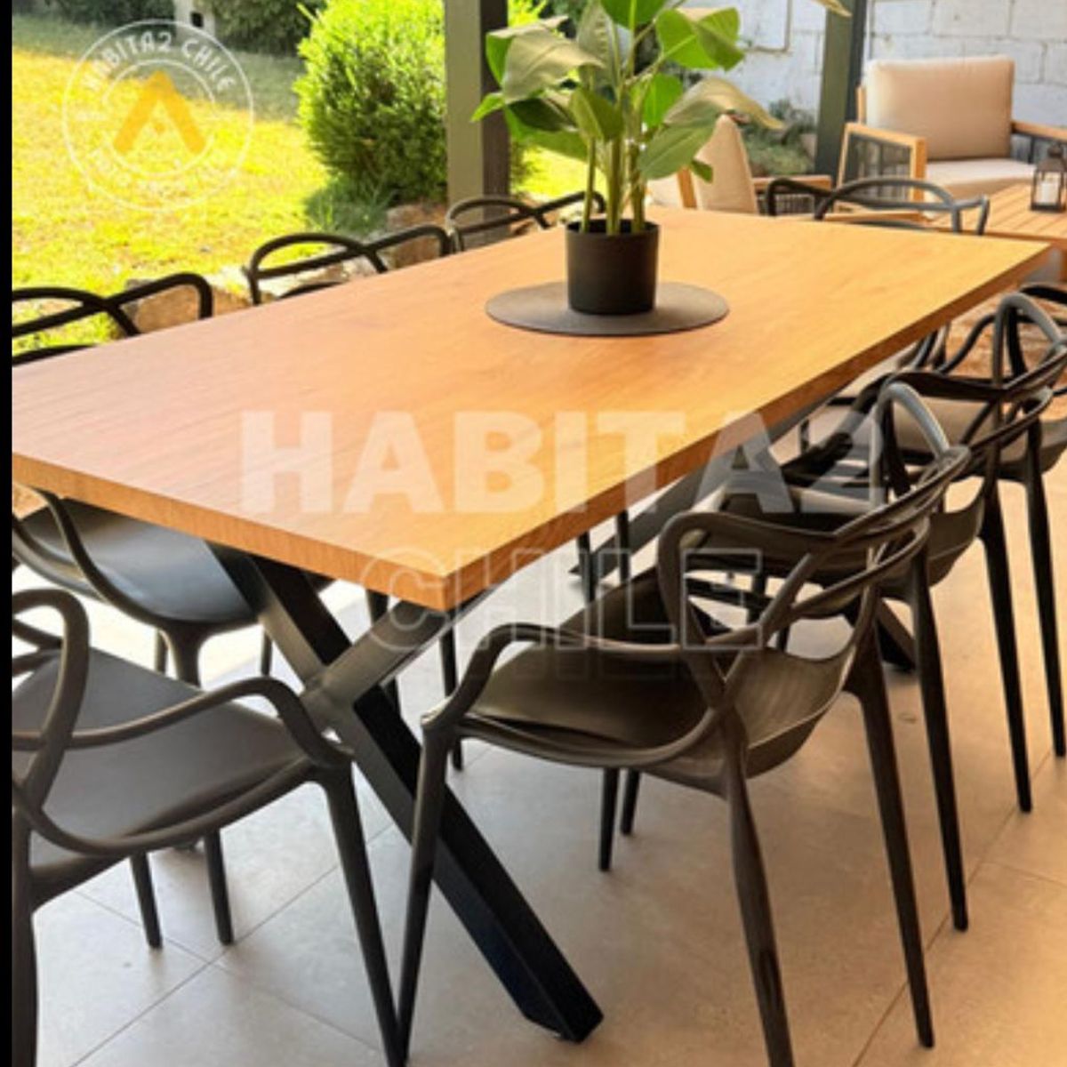 HABITA2 CHILE - COMEDOR MASTER CROSS 180 CM - 8 PUESTO NEGRO…