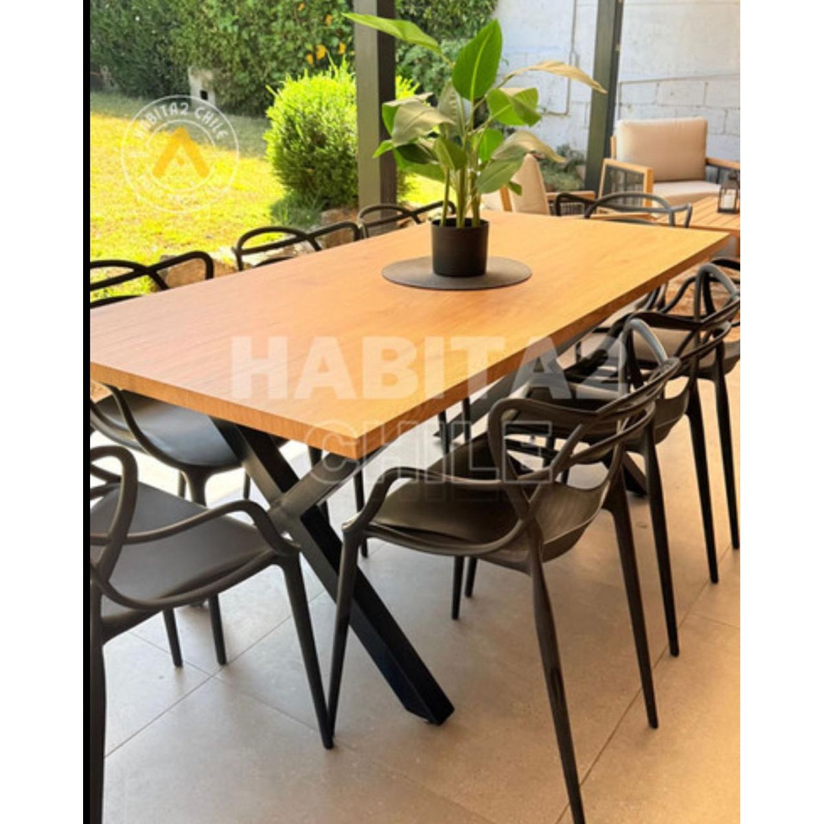 HABITA2 CHILE - COMEDOR MASTER CROSS 180 CM - 8 PUESTO NEGRO…