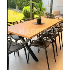 HABITA2 CHILE - COMEDOR MASTER CROSS 180 CM - 8 PUESTO NEGRO