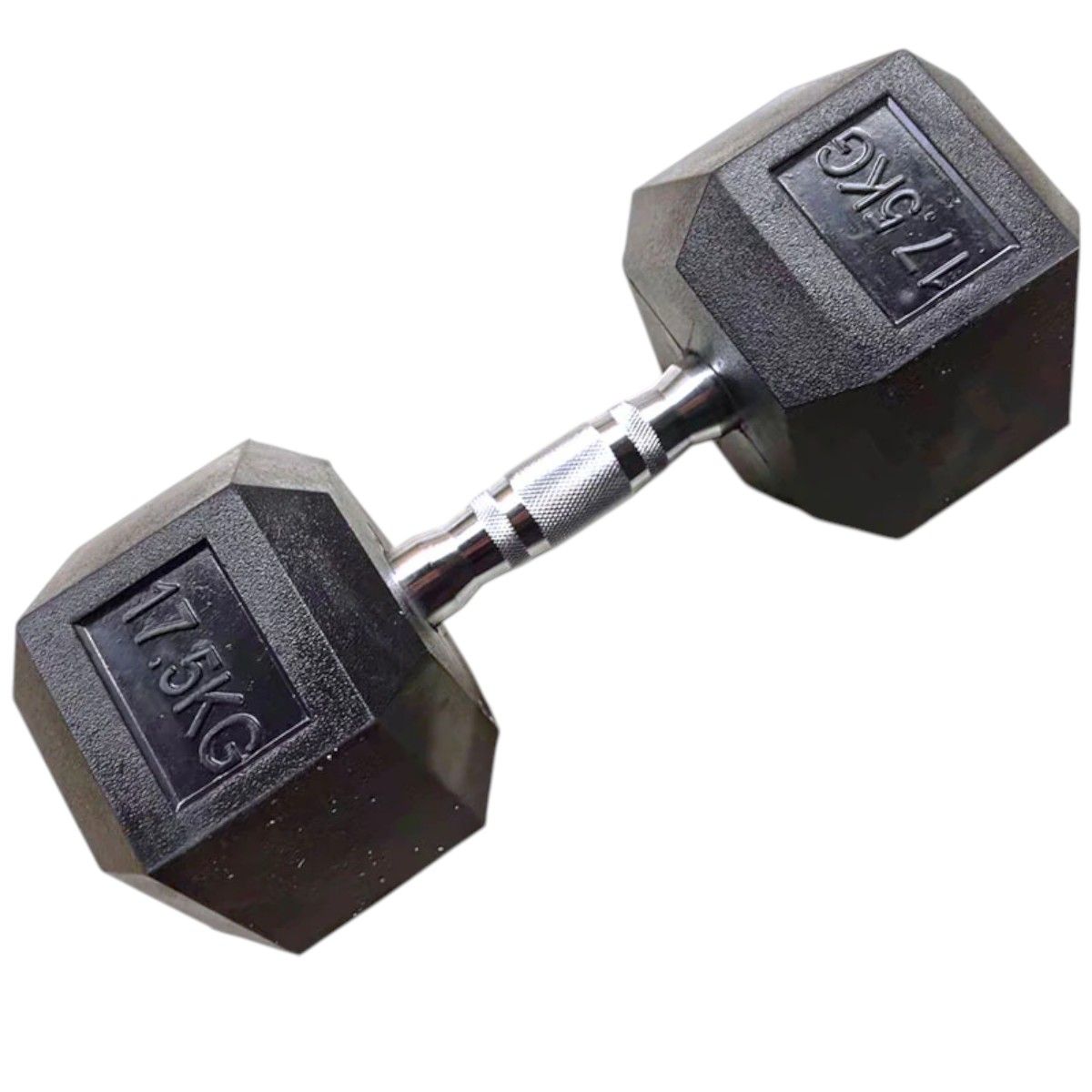 GENERICO - Mancuerna Hexagonal Acero Recubierta Caucho 175 Kg