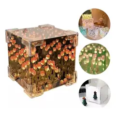 GENERICO - Diy Espejo Led Cube Tulipanes Lamparas Led Lamparas De Noche