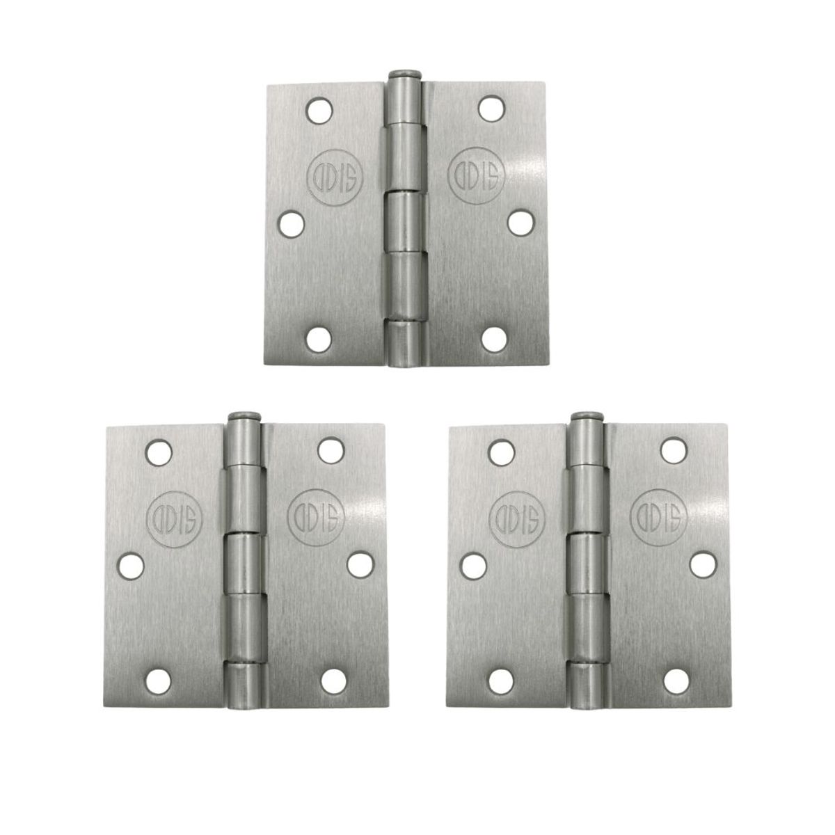 ODIS - Pack 3 Bisagras Acero Odis 3,5”×3,5”× 2,0mm - Plata