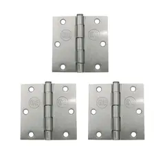 ODIS - Pack 3 Bisagras Acero 3,5”×3,5”× 2,0mm - Plata