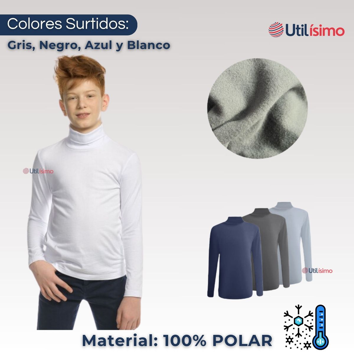 UTILISIMO - Camiseta Beatle Polar Juvenil Colores Surtidos Pack 3
