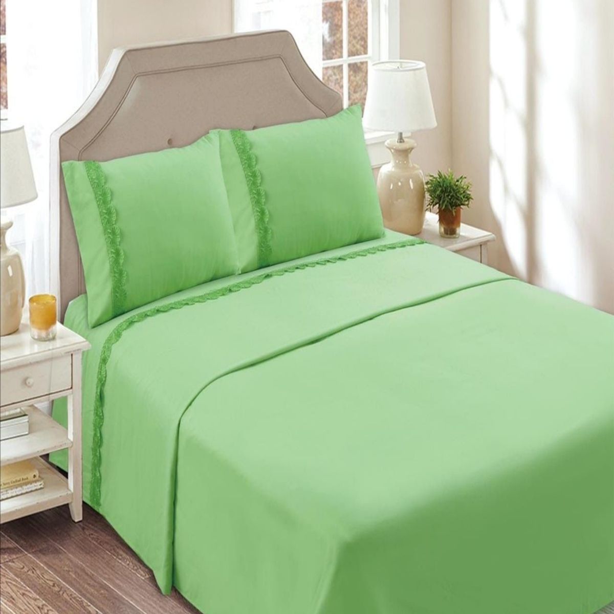 GENERICO - JUEGO DE SABANAS 144 HILOS  PLAZA Y MEDIA