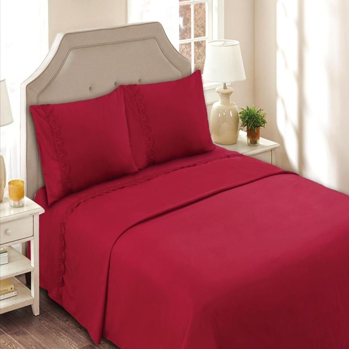 GENERICO - JUEGO DE SABANAS 144 HILOS  PLAZA Y MEDIA