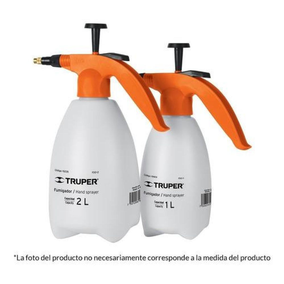TRUPER - Rociador Atomizador Fumigador Truper 2 Litros - Naranjo